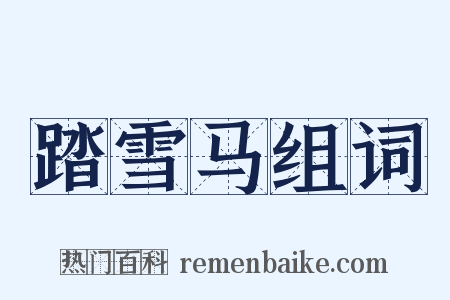 踏雪马组词是什么意思的图片